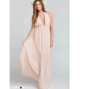 Show Me Your Mumu Luna Halter Maxi Dusty Blush